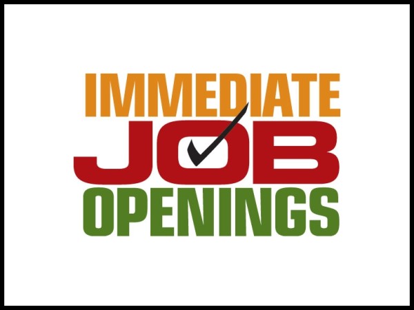 Immediate Job Openings